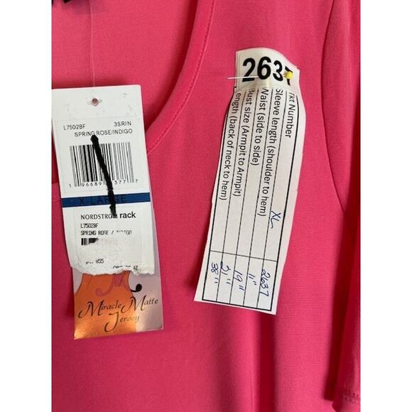 Nina Leonard Womens Spring Rose/Blue Burgundy Miracle Matte Jersey Dress XL - Picture 7 of 7